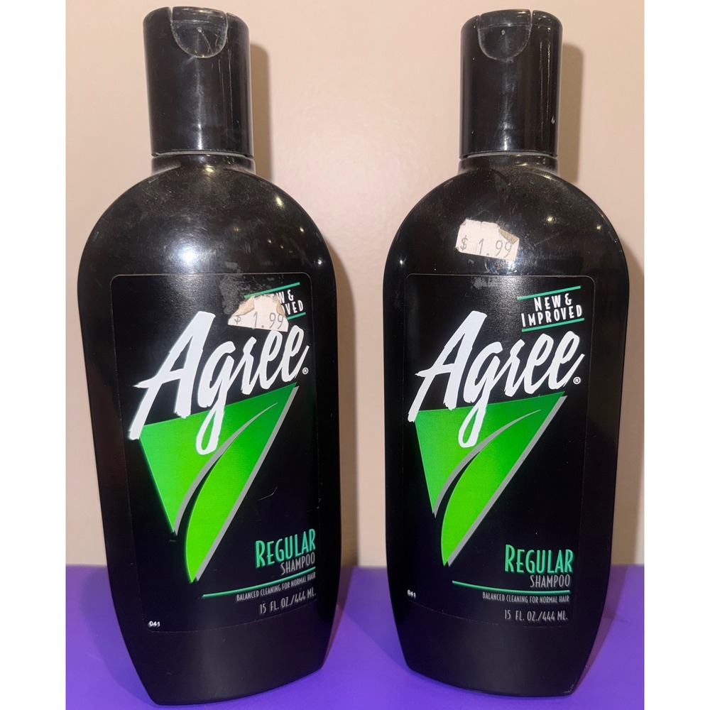 Vintage 1992 Agree Regular Shampoo 15oz Normal Hair Balanced Cleaning Set of 2